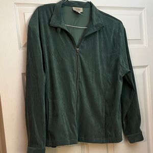 Green velour Zip-Up Jacket